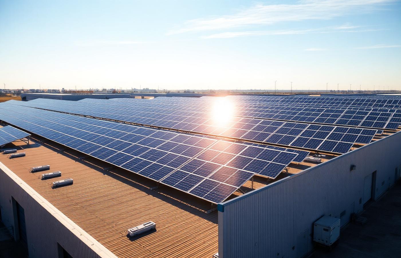 Solar panels on the roof of the Zoneks ELKV facility